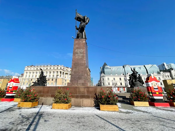 Wladiwostok Russland Januar 2022 Russland Wladiwostok Der Platz Der Revolutionskämpfer — Stockfoto