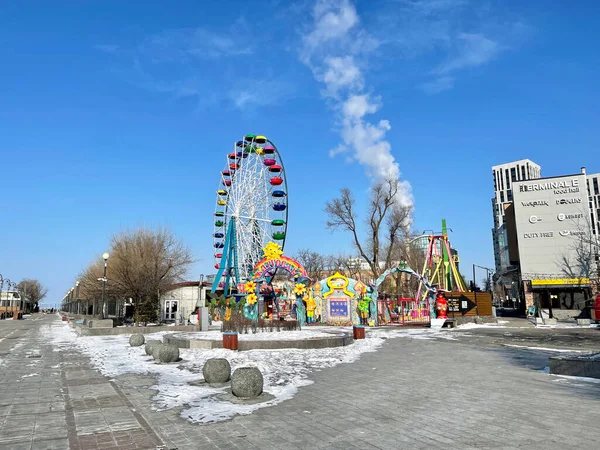 Vladivostok Rusya Ocak 2022 Kışın Sports Harbor Seti Üzerindeki Eğlence — Stok fotoğraf