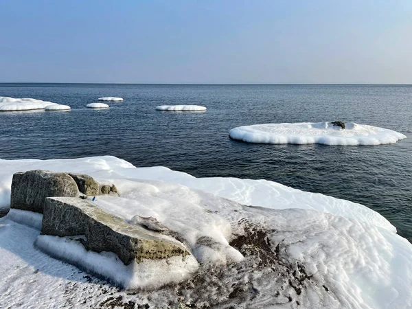 Côte Mer Japon Proximité Vladivostok Hiver Russie — Photo