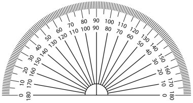 Vector illustration of protractor clipart