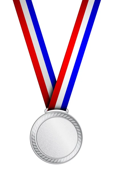 Vector illustration of silver medal — Stock Vector