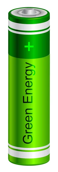 Vector illustration of green battery — Stock Vector