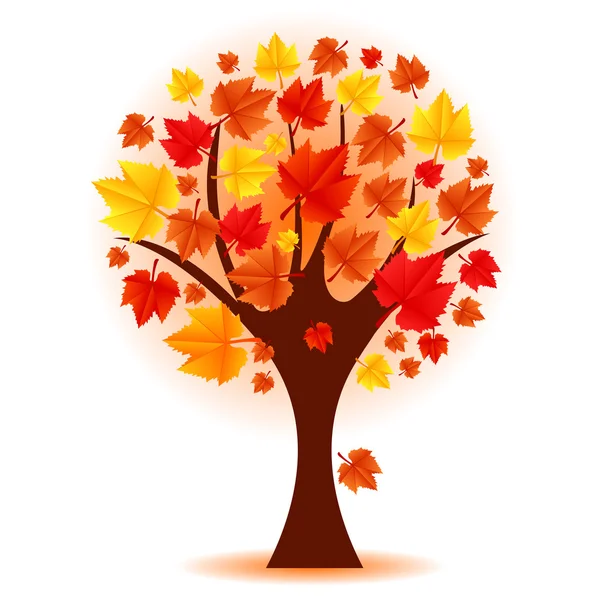 Vector illustration of autumn tree — Stock Vector