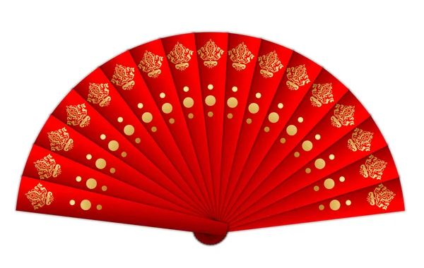 Vector illustration of red fan — Stock Vector