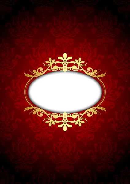 Vintage red and gold luxury frame — Stock Vector