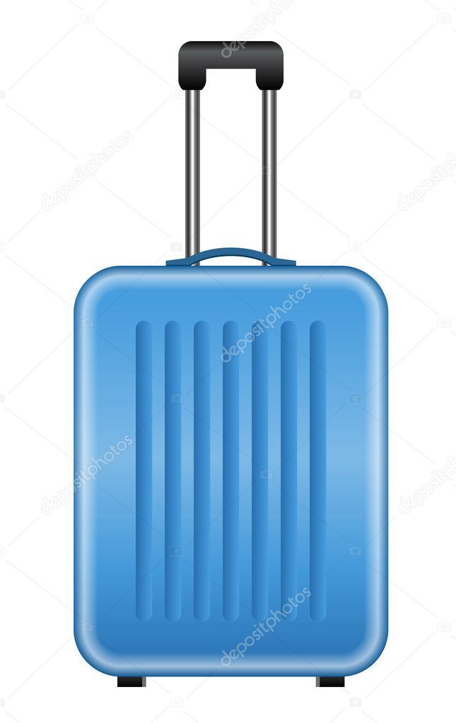 Vector illustration of blue suitcase