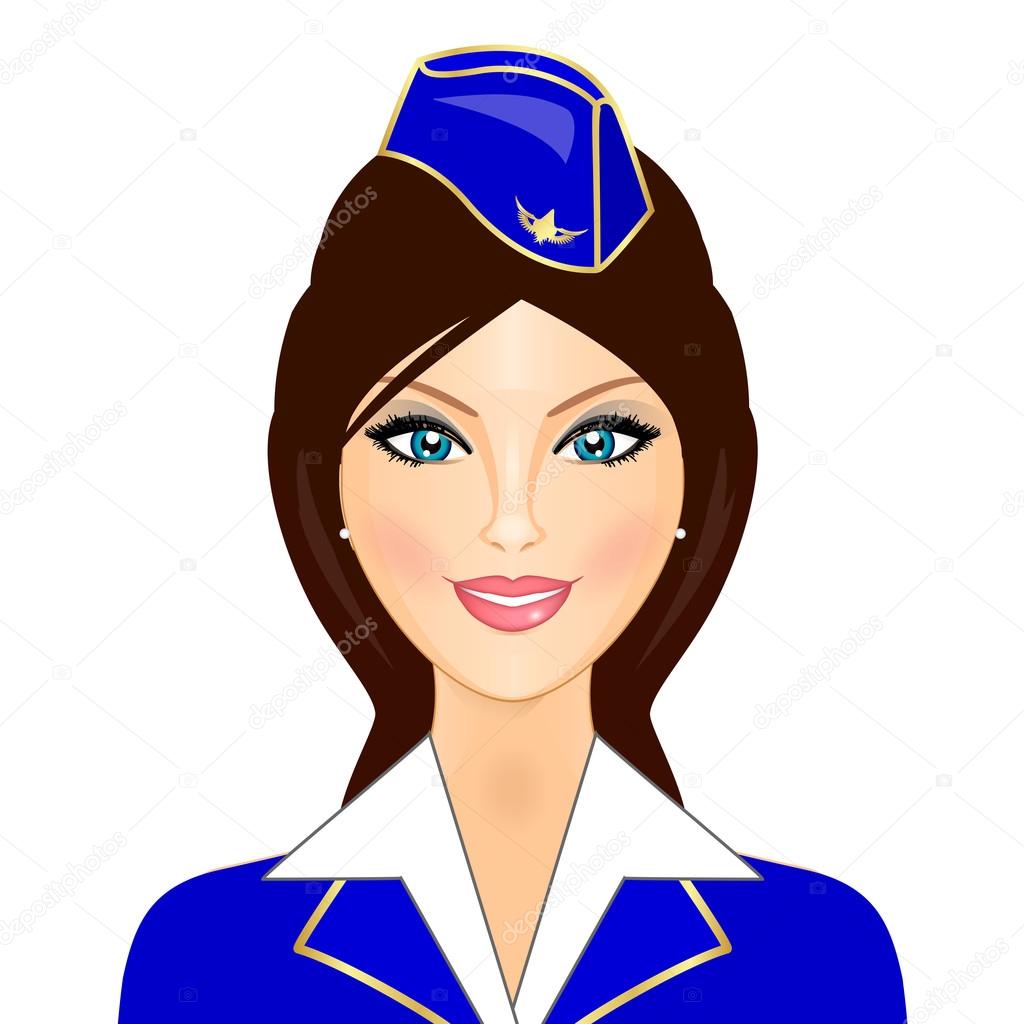 Vector illustration of stewardess