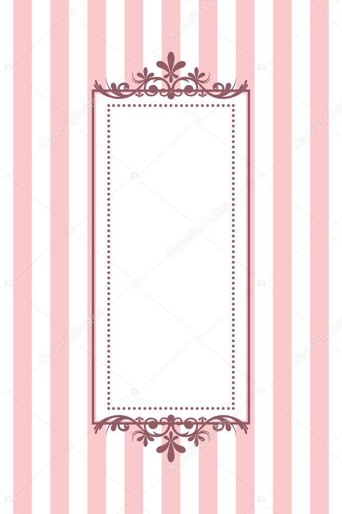 Vector vintage pink striped frame