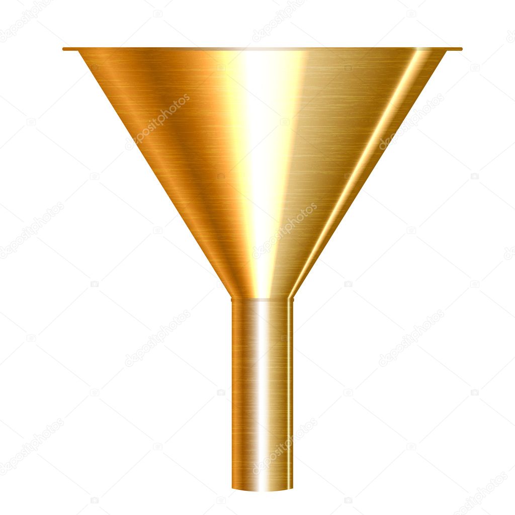Vector illustration of gold funnel