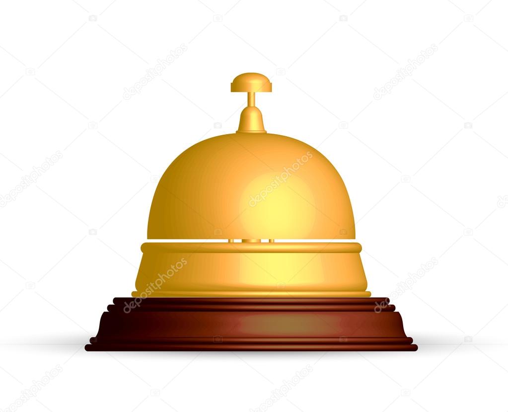 Vector illustration of gold reception bell