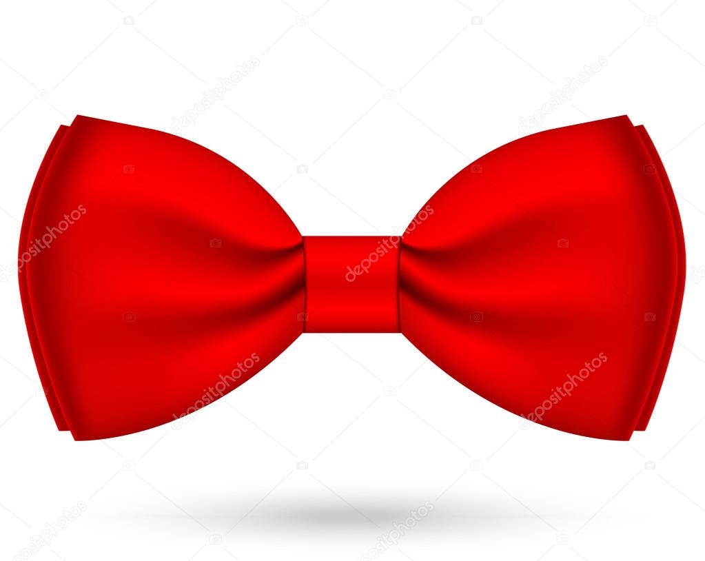 Vector illustration of red bow-tie