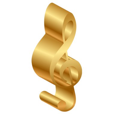 3d altın clef vektör çizim