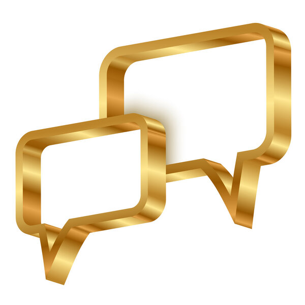 Векторная иллюстрация 3d золотых пузырей речи
