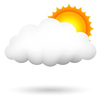 bulut ans güneş vektör çizim