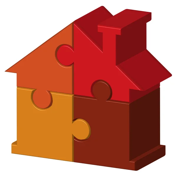 Illustration vectorielle de maison à partir de puzzles — Image vectorielle