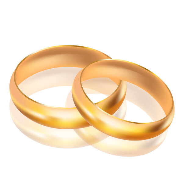 Vector illustration of big and small gold rings
