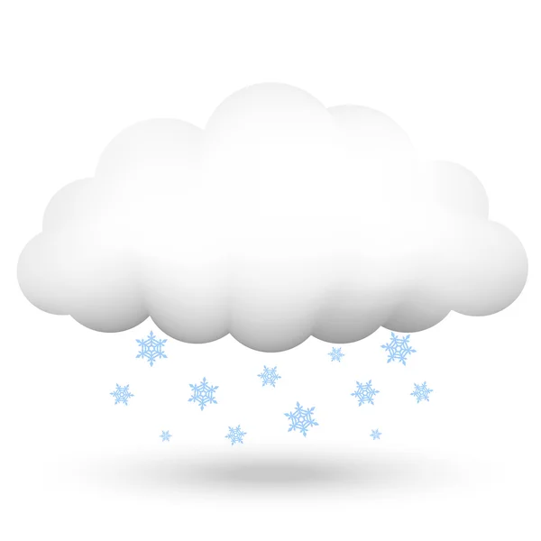 Ilustración vectorial de nubes con copos de nieve — Archivo Imágenes Vectoriales