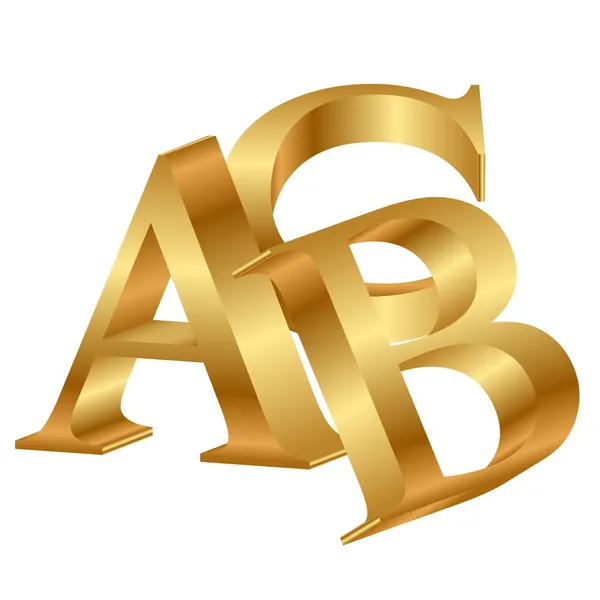 Vektor 3d Symbol von abc — Stockvektor