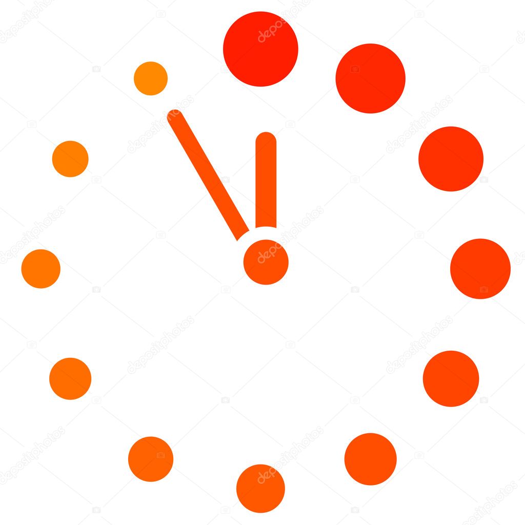 Vector red clock icon