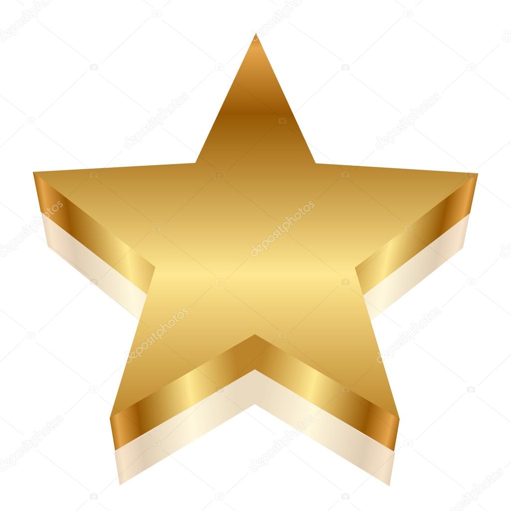 Vector 3d illustration of gold star