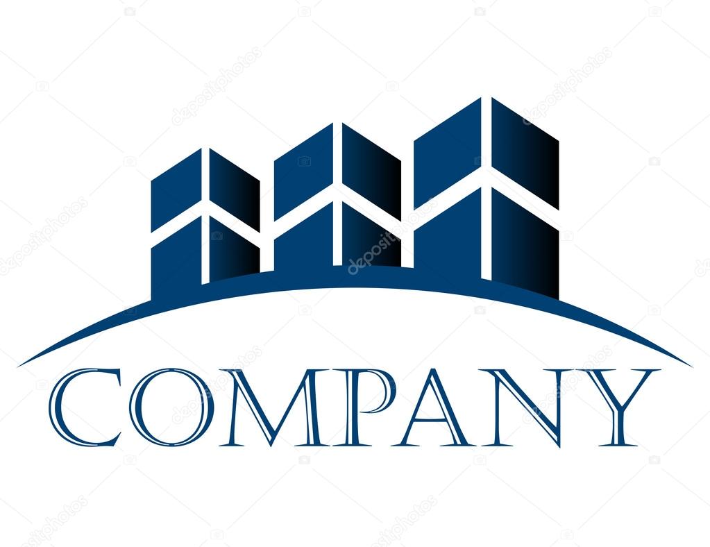 Vector icon with buildings and space text