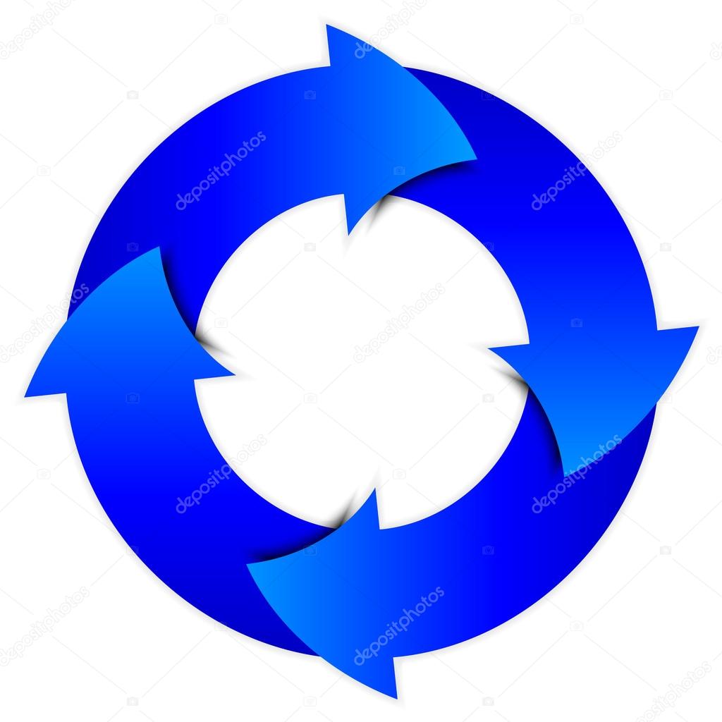 Vector blue arrows circle