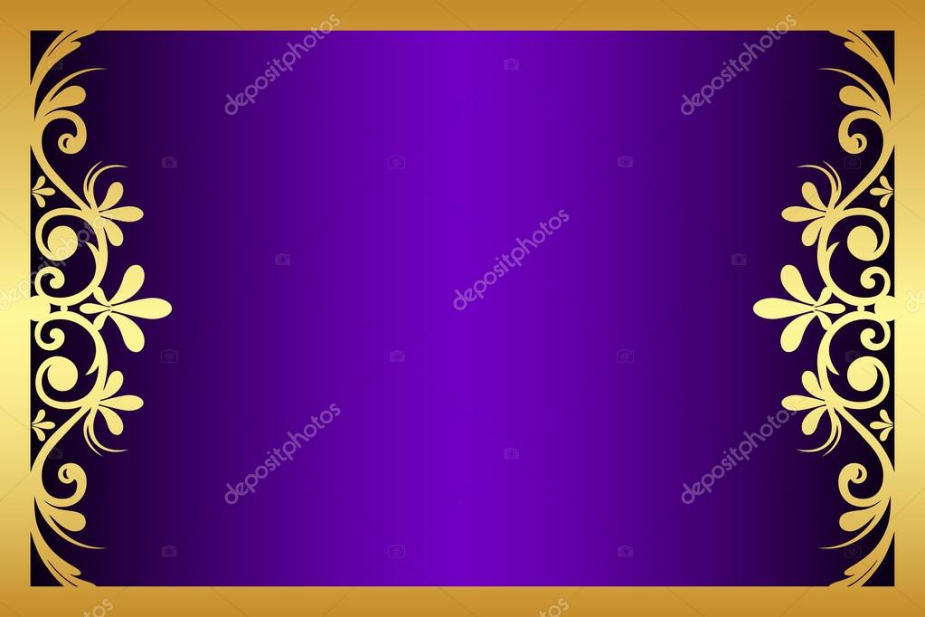 Vector floral purple and gold frame Stock Vector by ©yuliaglam 13688233