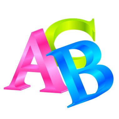 renkli ABC 3d simge vektör