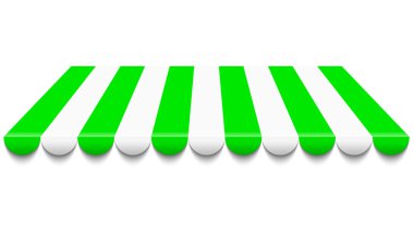 Vector illustration of green and white awning clipart