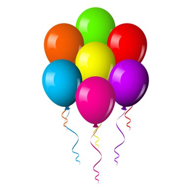 vektör çizim renkli balon buketi