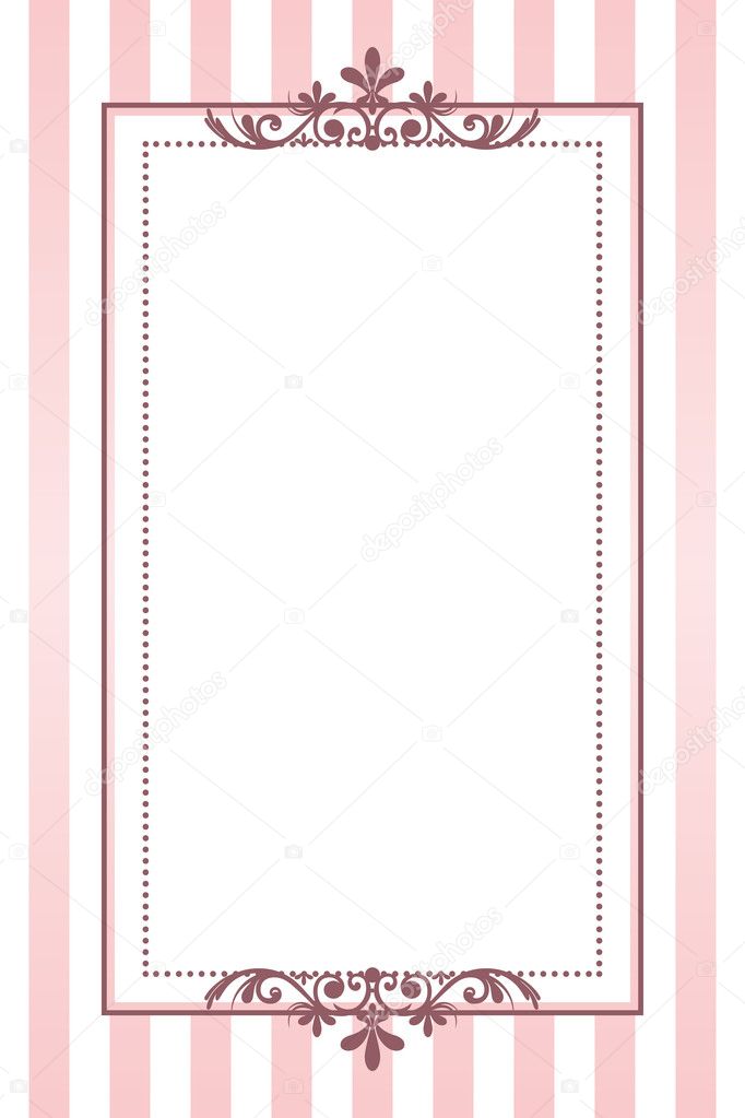 Vector vintage pink striped frame