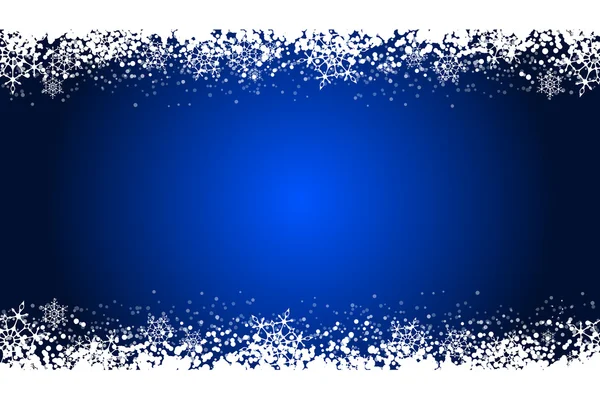 Cadre vectoriel bleu avec flocons de neige — Image vectorielle