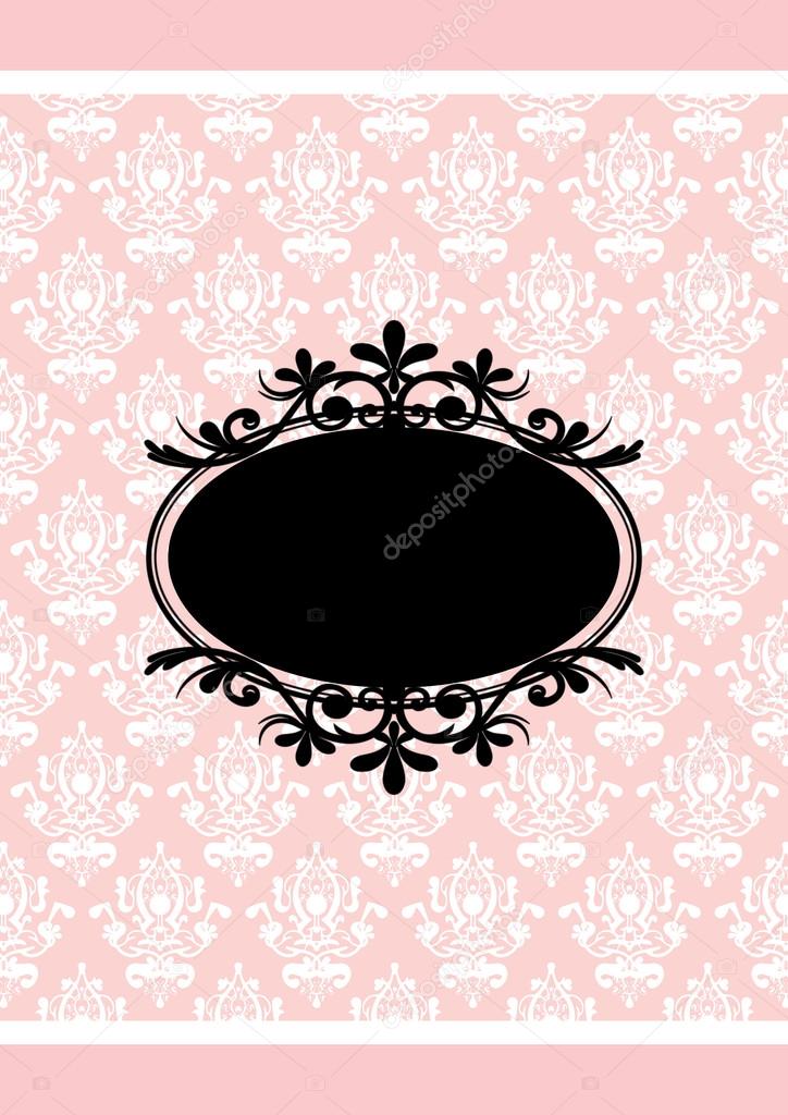 Vector vintage pink and black frame