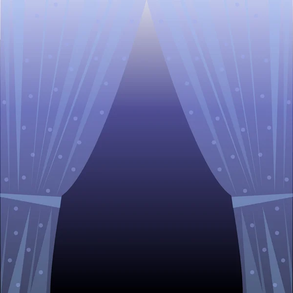 Ilustração vetorial da cortina azul — Vetor de Stock