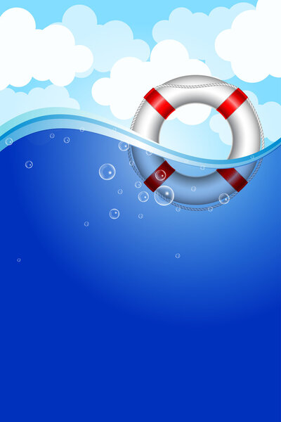Векторная иллюстрация буя жизни в воде