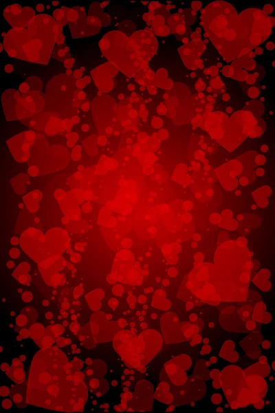 Vector fondo rojo con corazones — Archivo Imágenes Vectoriales