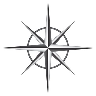 Pusula gülü vektör çizim