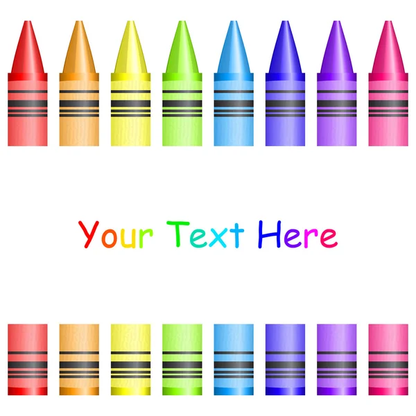 Vector frame with colorful crayons — Stock Vector