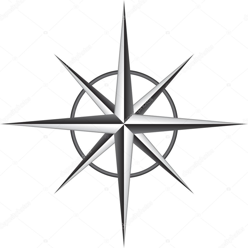 Vector illustration of compass rose