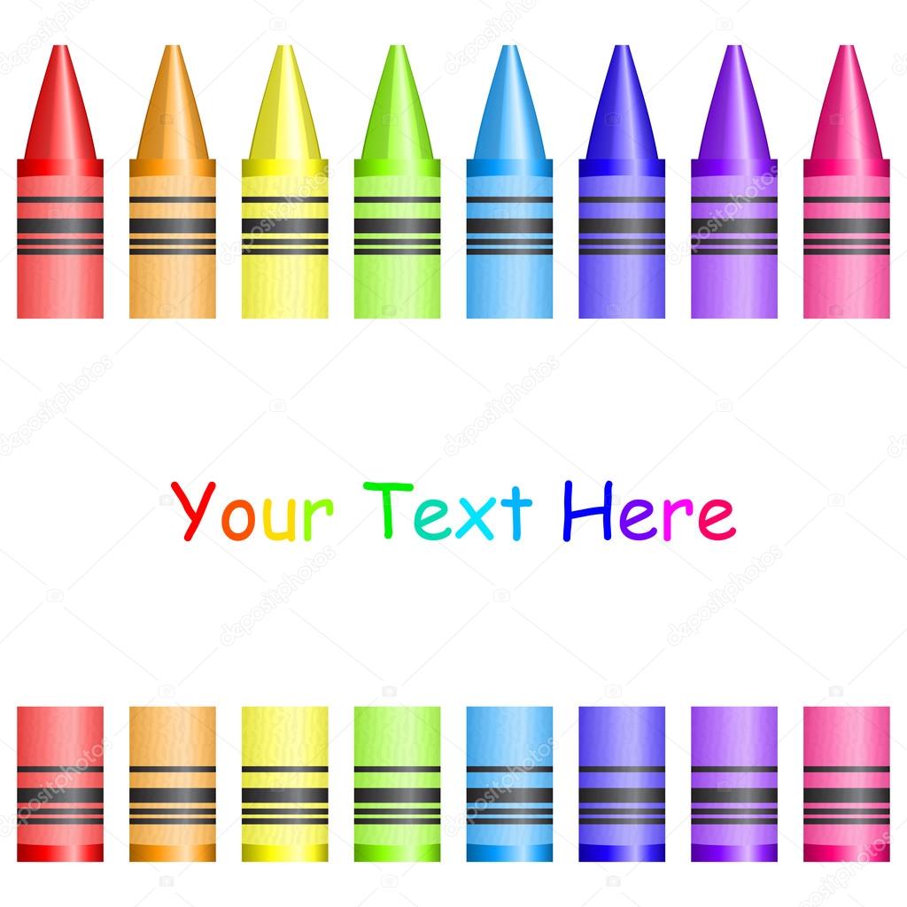 Vector frame with colorful crayons