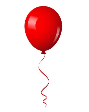 kırmızı parlak balon şerit ile vektör çizim