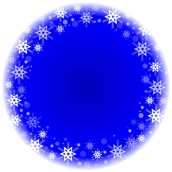 Vector winter frame with snowflakes