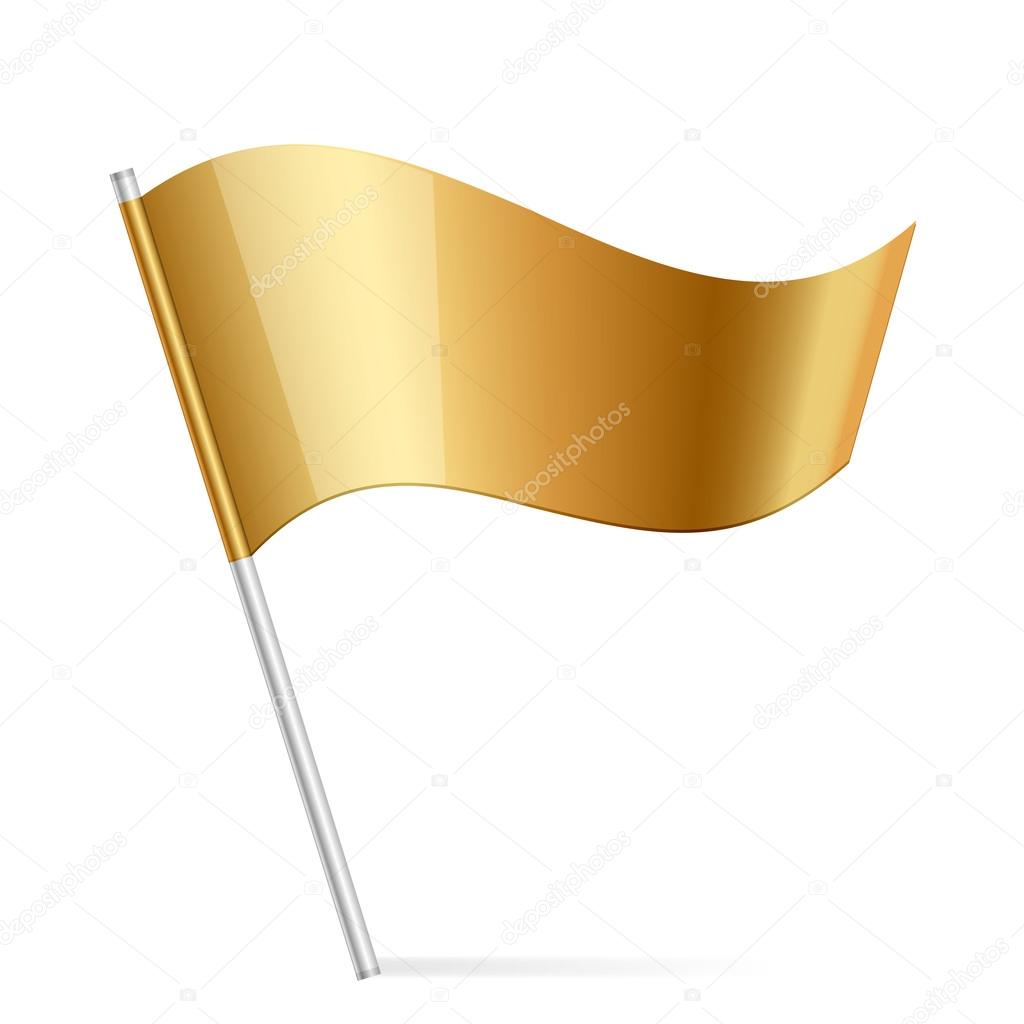 Vector illustration of gold flag