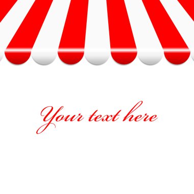 Vector background with red and white awning clipart