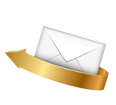 zarf ve altın ok vektör çizim