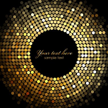 Vector gold disco lights frame clipart