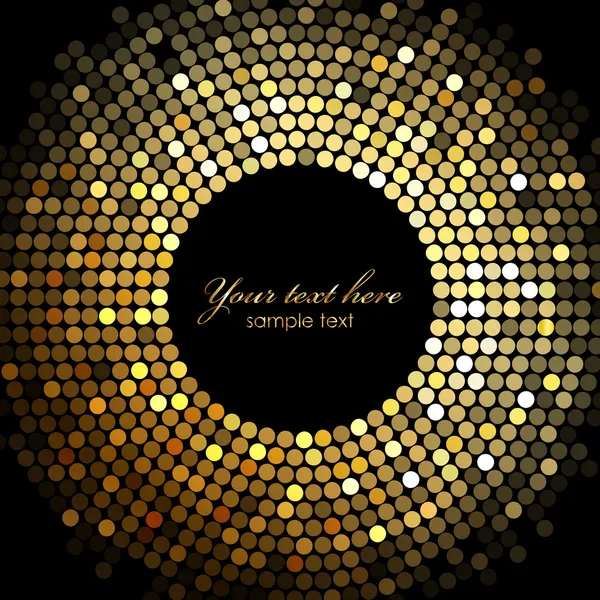 Vector gold disco lights frame — Stock Vector