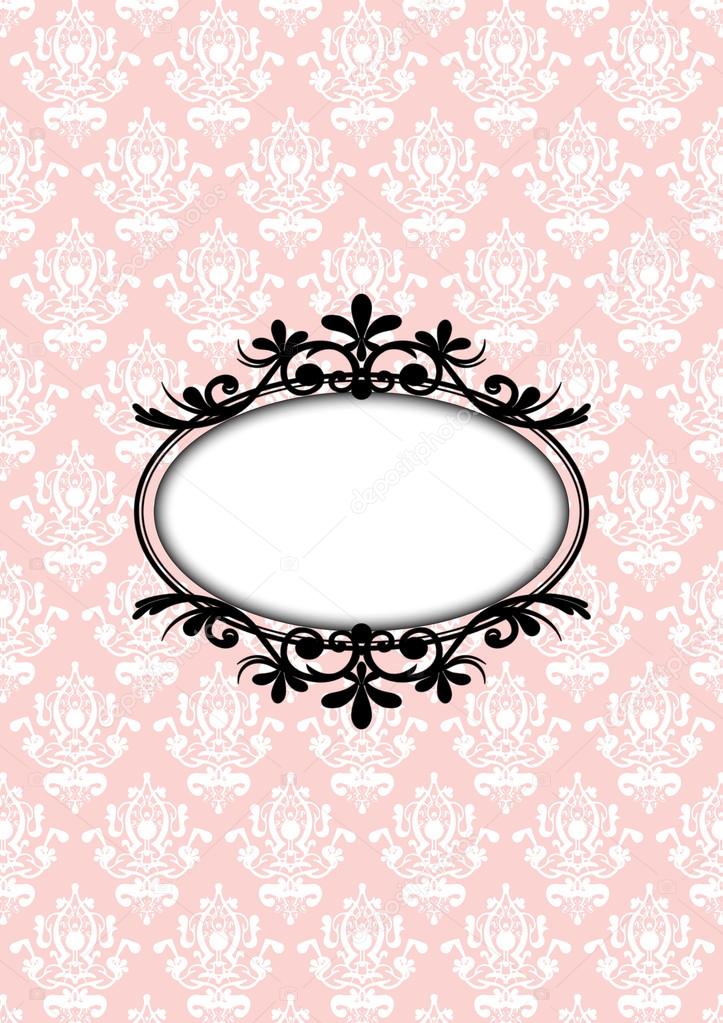 Vector illustration of vintage pink frame