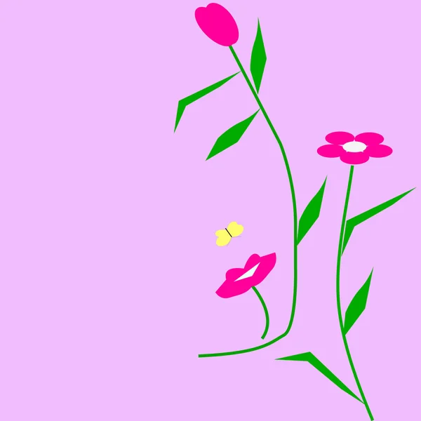 Illustration vectorielle du visage de femme à partir de fleurs — Image vectorielle