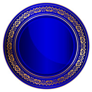 Mavi oryantal tepsi vektör çizim